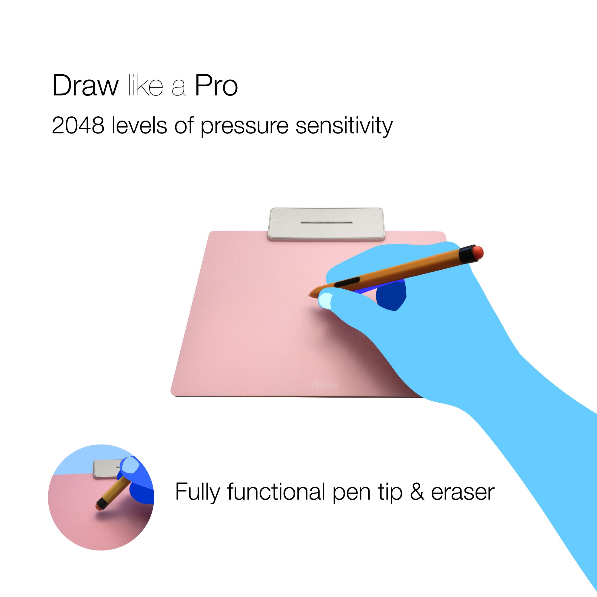 Artisul Pencil Small Sketchpad - Digital Graphics Tablet with Stylus Pen for Drawing & Design (Rose Pink) | Perfect for Artists, Students & Digital Creatives