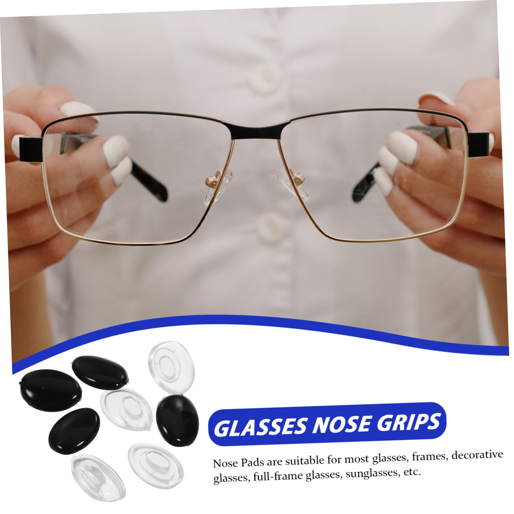 KOMBIUDA 4 Pairs Soft Silicone Nose Pads for Glasses - Comfortable Anti-Slip Nose Cushions for Kids & Adults - Perfect for Reading, Computer Work and Daily Wear