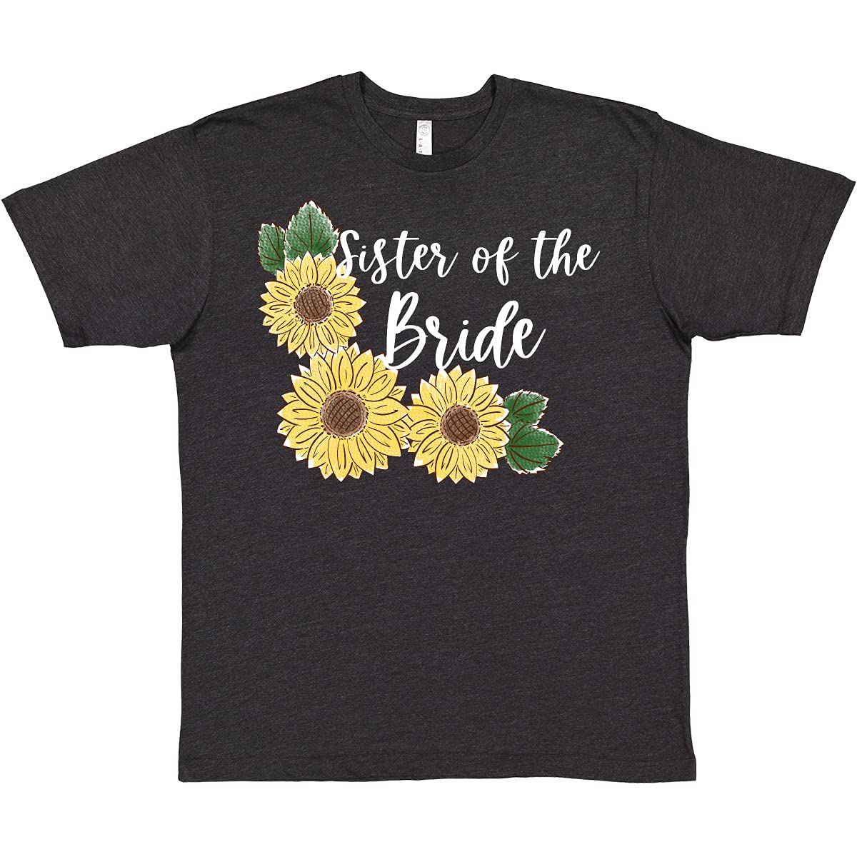 Inktastic Sister of The Bride Sunflower T-Shirt - Cute Floral Graphic Tee for Bridesmaids, Wedding Party & Casual Wear