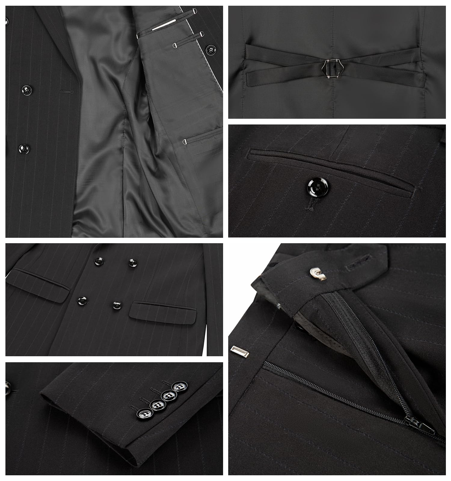 Men's Slim Fit Plaid 3-Piece Suit Set - Checked Casual Tuxedo with Blazer, Vest & Pants for Wedding, Business, Party | Formal & Professional Occasions