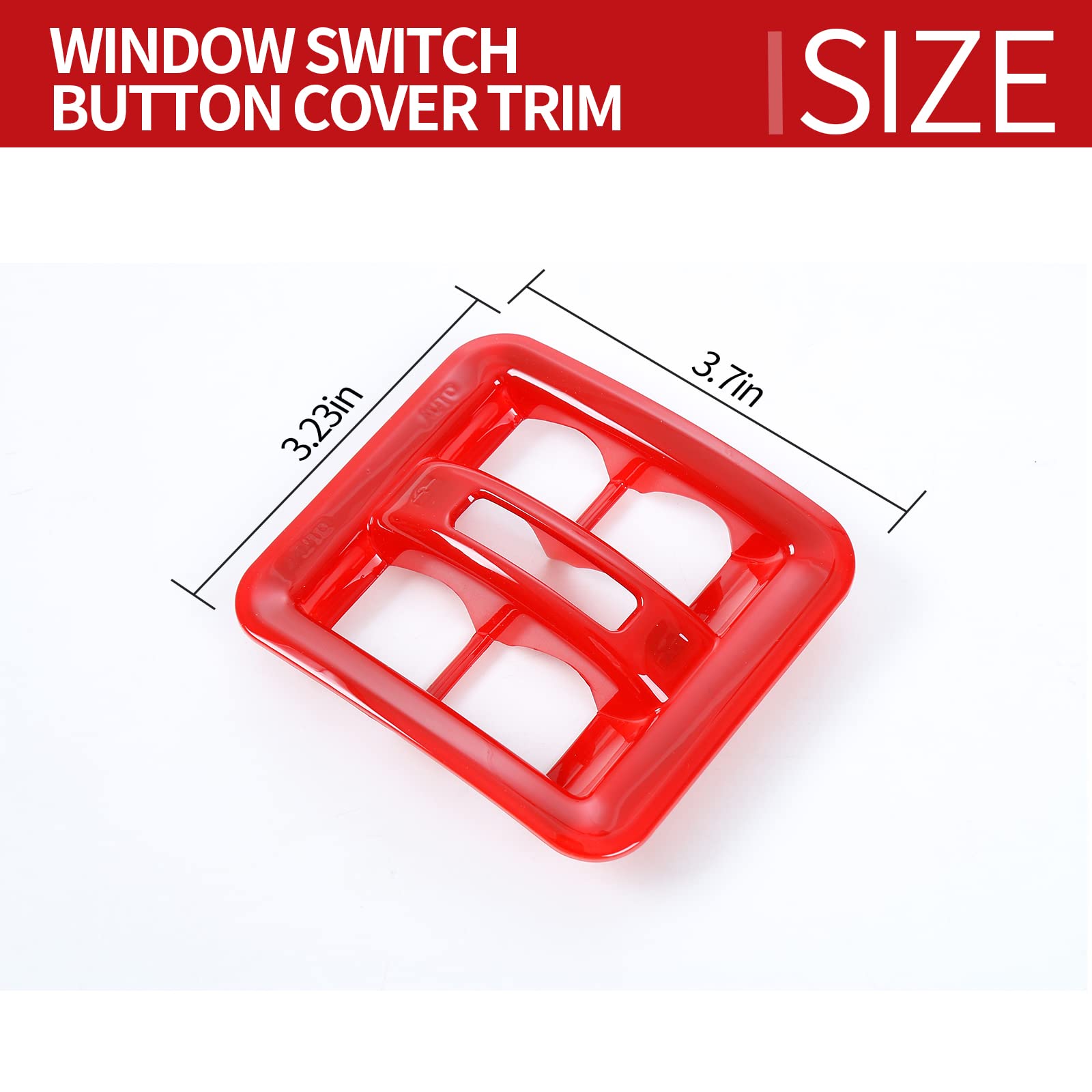 Jeep Wrangler JK JKU Dashboard Window Switch Button Cover Trim 2011-2017 - Red Interior Accessories for 4 Door Unlimited | Perfect for Off-Roading & Customization