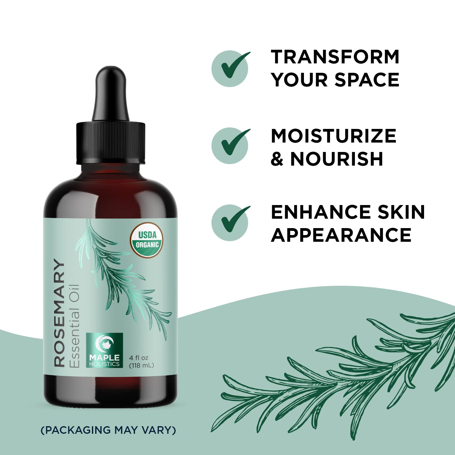 Maple Holistics Volumizing Hair Bundle - Biotin Shampoo & Conditioner Set with Pure Rosemary Essential Oil for Thicker, Fuller Hair - Salon Quality Hair Care for Women & Men - Perfect for Daily Use, Styling & Hair Growth