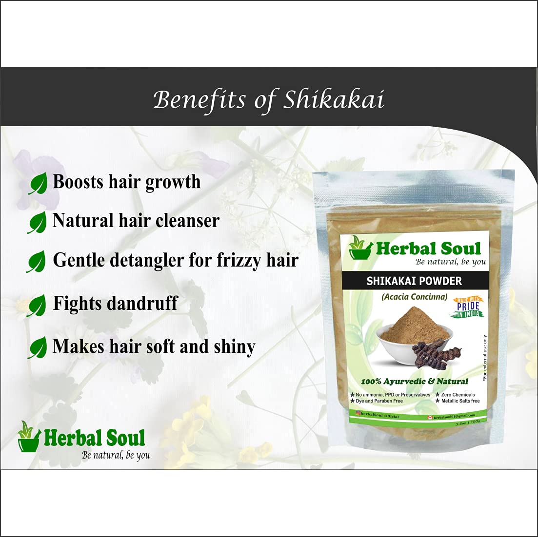 Herbal Soul Combo - Rose Powder, Orange Peel Powder & Shikakai Powder (300g) | Natural Hair & Skin Care | DIY Beauty Treatments & Ayurvedic Remedies