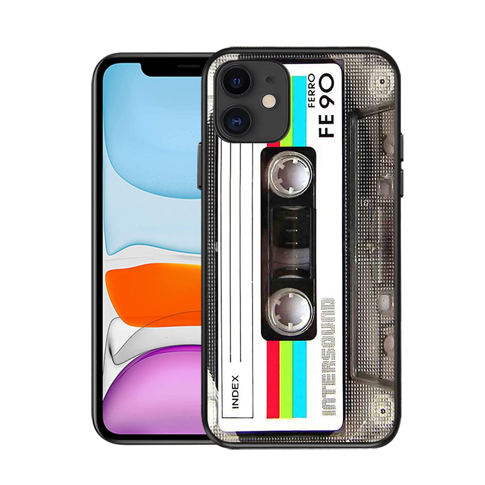 Retro Cassette Tape iPhone 13 Case - Shockproof Heavy Duty Matte Cover with Music Design | Trendy Protective Phone Case for Women & Men | Perfect for Music Lovers, Vintage Style & Daily Protection