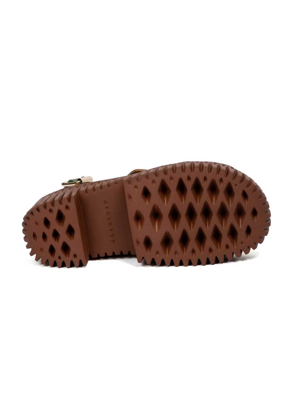 4CCCCEES Women's Plia Juna Sandals - Comfortable Brown Leather Summer Sandals for Walking, Beach & Casual Outings