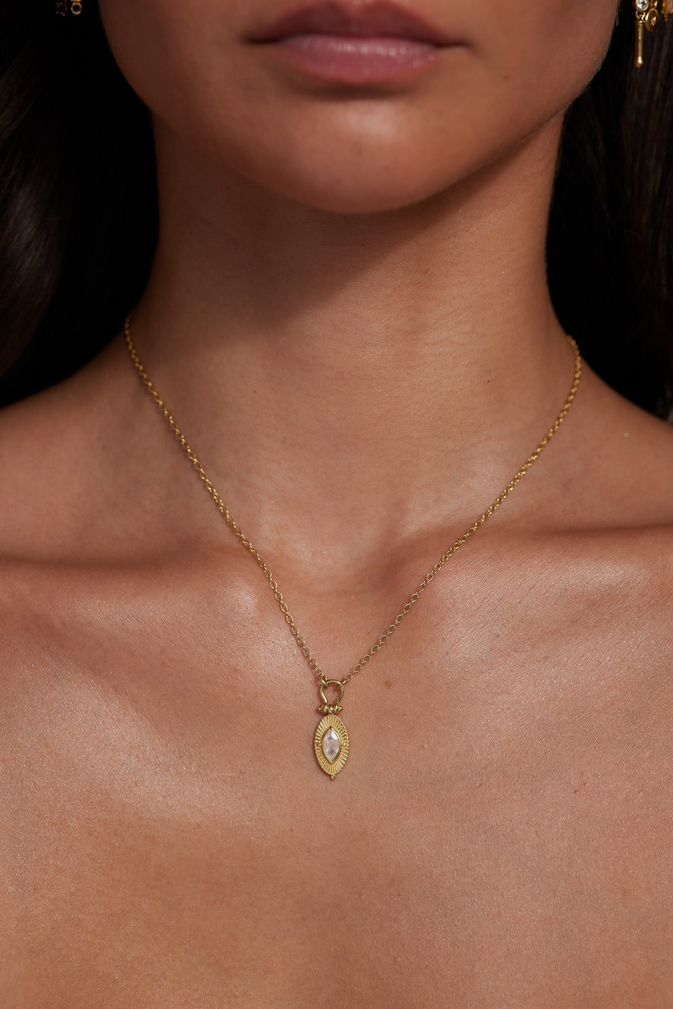 Radiance Moonstone Gold Necklace - Elegant 925 Sterling Silver Jewelry with Genuine Moonstone Gemstone | Perfect for Weddings, Date Nights & Special Occasions