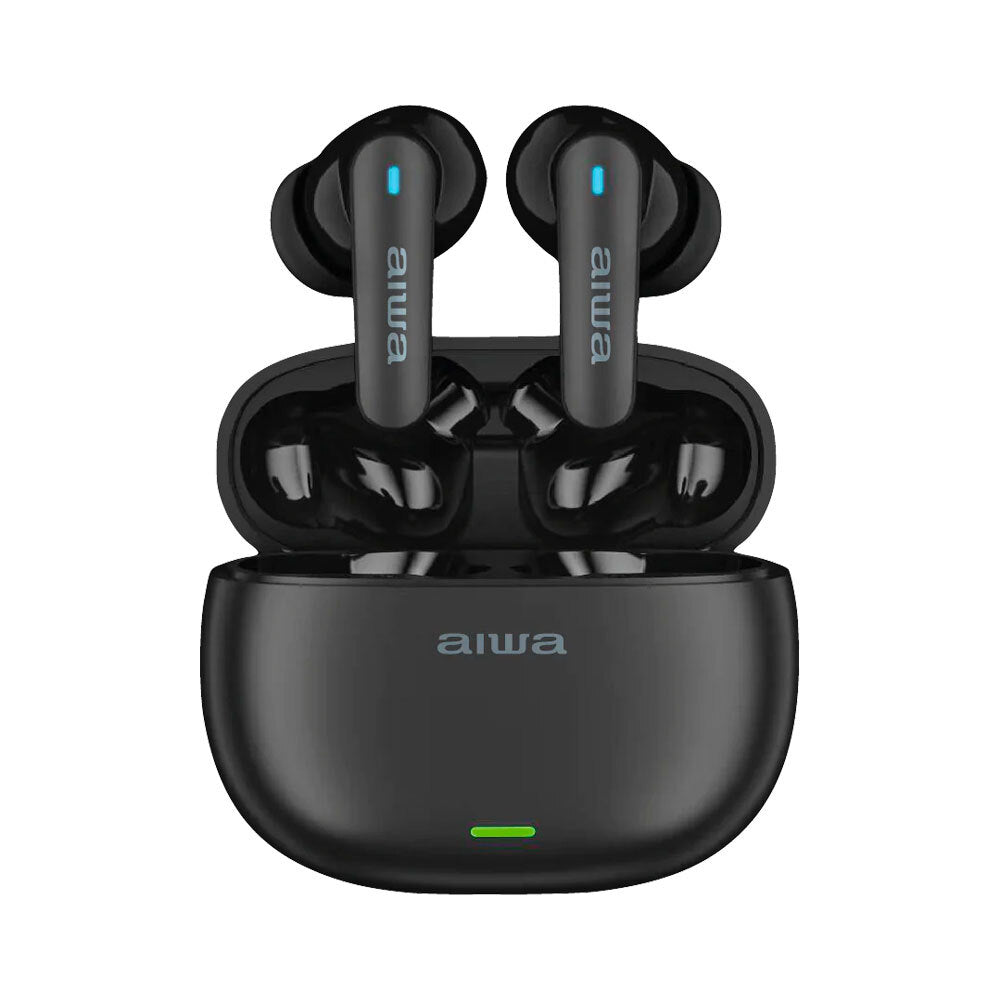 AIWA True Wireless Earbuds with ANC, Bluetooth 5.0, 30H Playtime, IPX7 Waterproof - Perfect for Gym, Running & Travel (Black)
