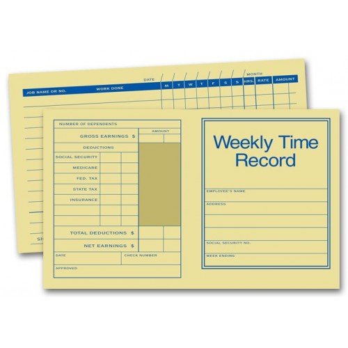 Weekly Time Record Cards - 50 Pack Time Tracking Cards for Employees, Students & Productivity - Perfect for Office, Classroom & Home Organization