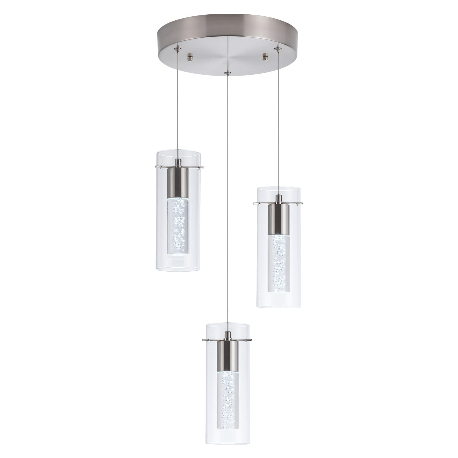 Modern Pendant Lights for Kitchen Island - 24W 6000K White LED Hanging Lights with Screw Mounting - Perfect for Kitchen, Dining Room, Restaurant, Bedroom & Living Room - Ideal for Task Lighting and Stylish Home Decor