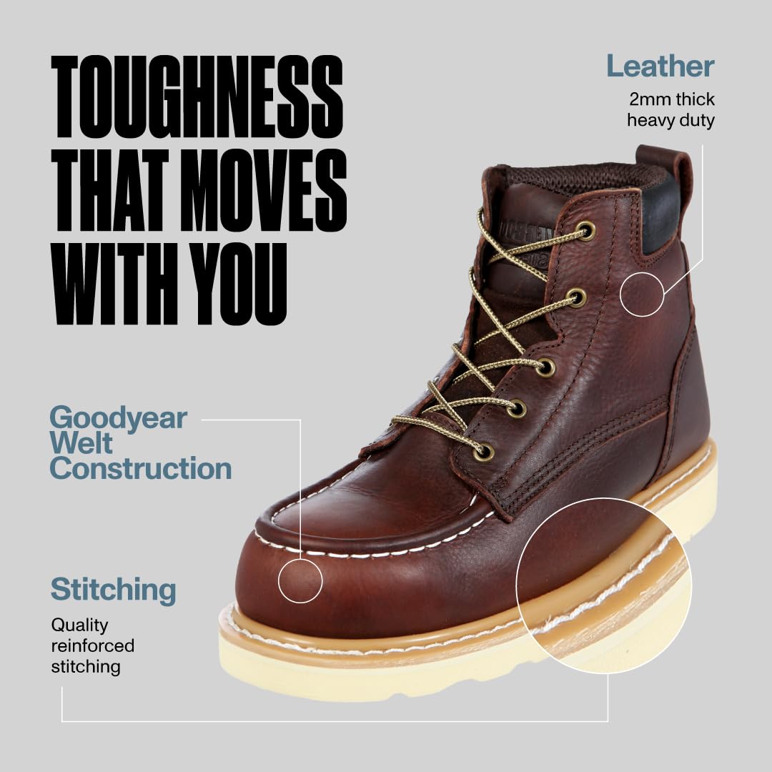 EverBoots Steel Toe Work Boots for Men - Oil Slip & Abrasion Resistant Safety Shoes, Lightweight Soft Oiled Leather with Goodyear Welt Construction - Ideal for Construction, Warehouse & Industrial Work