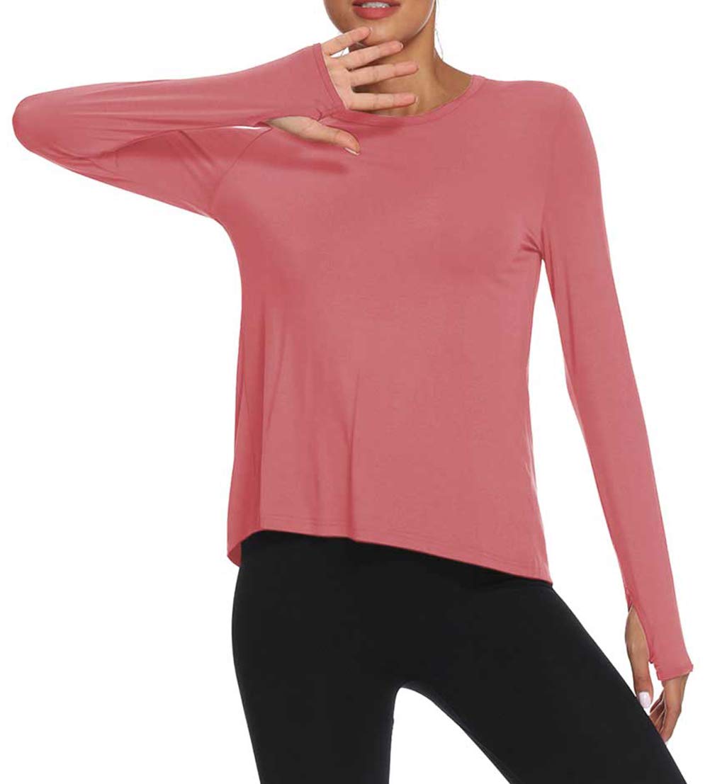Women's Mippo Long Sleeve Workout Shirts - Yoga Tops with Open Back Design for Running & Athletic Activities | Gym, Yoga, Pilates & Outdoor Sports Apparel