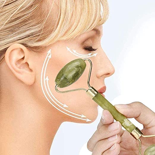 Finalize Roller Face Massager - 100% Natural Stone Jade Ice Roller with Gua Sha for Women | Facial, Eye, Neck & Foot Massage | Reduce Puffiness & Refresh Skin | Perfect for Morning Routine & Post-Workout Recovery