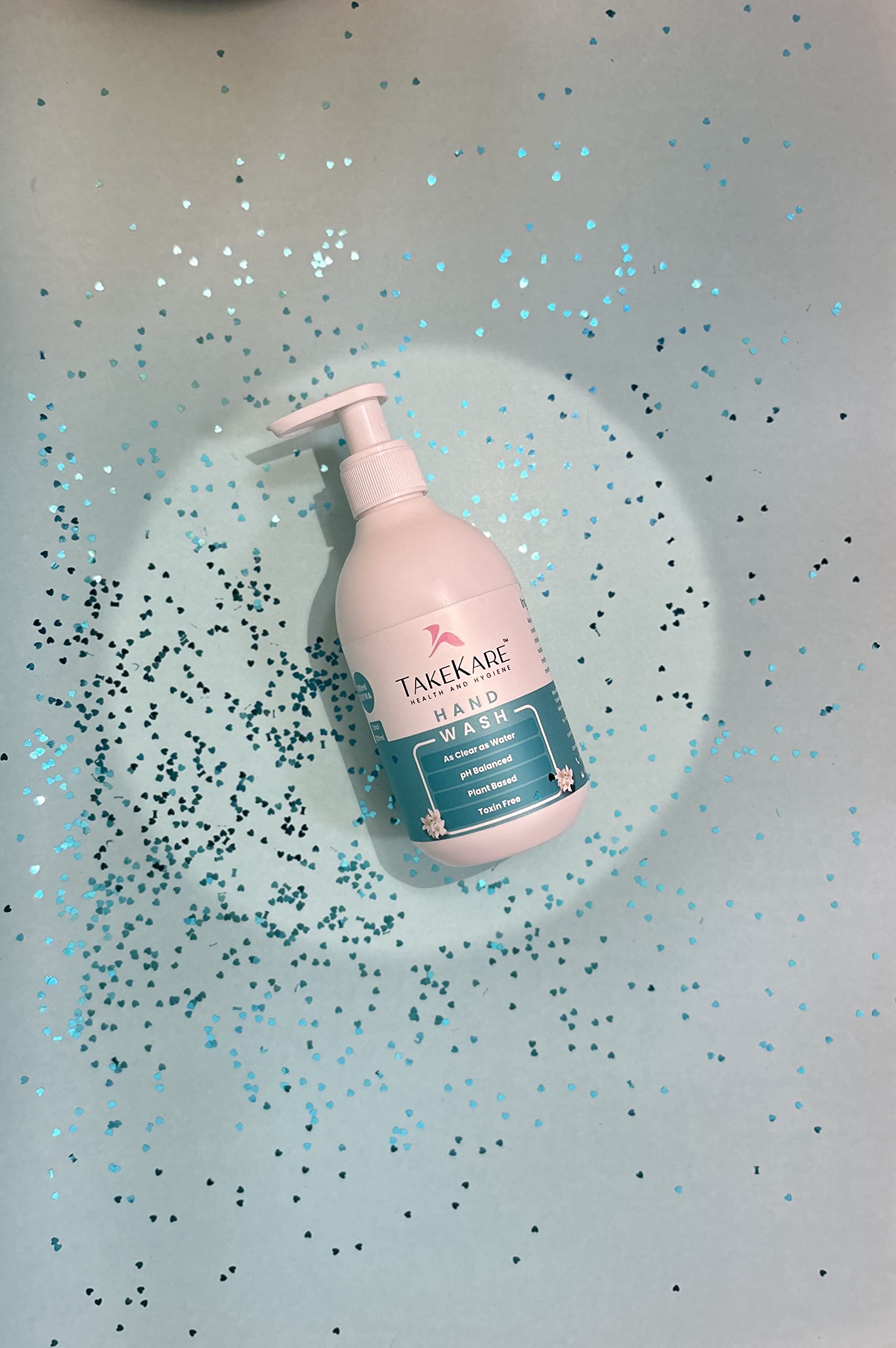 TakeKare's Clear Handwash - Biodegradable White Flower Scent, 300ml | Toxin-Free, Vegan, pH Balanced | Gentle & Non-Drying Formula | Perfect for Home, Office & Travel Use