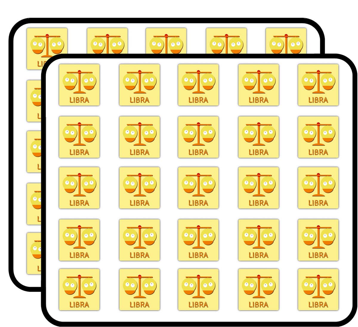Libra Zodiac Sign Cartoon Stickers - 50 Pack for Scrapbooking, DIY Crafts, Bullet Journals, Calendars & Art Projects - Perfect for Kids Activities, Planner Decorations & Creative Gift Ideas