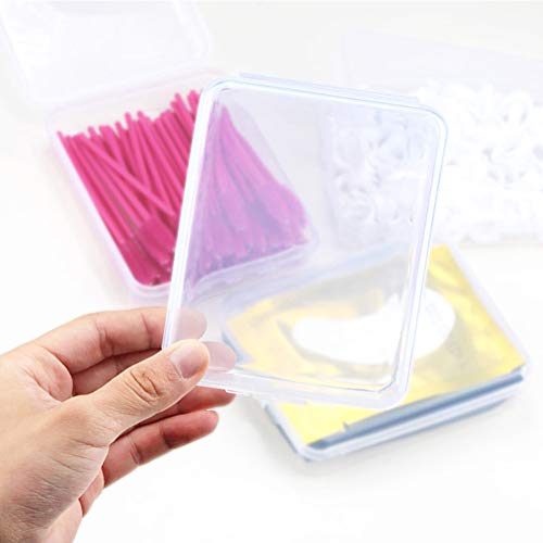 SoFull Transparent Plastic Eyelash Storage Box - Square Cosmetic Organizer for Fake Lashes, Tweezers & Jewelry Display | Perfect for Salon, Makeup Artists & Travel Beauty Case