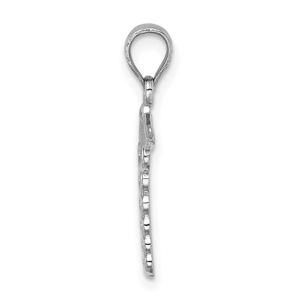 14K White Gold Polished Medical Symbol Pendant Necklace for Doctors & Nurses - Perfect Gift for Graduation, Medical Professionals & Healthcare Workers