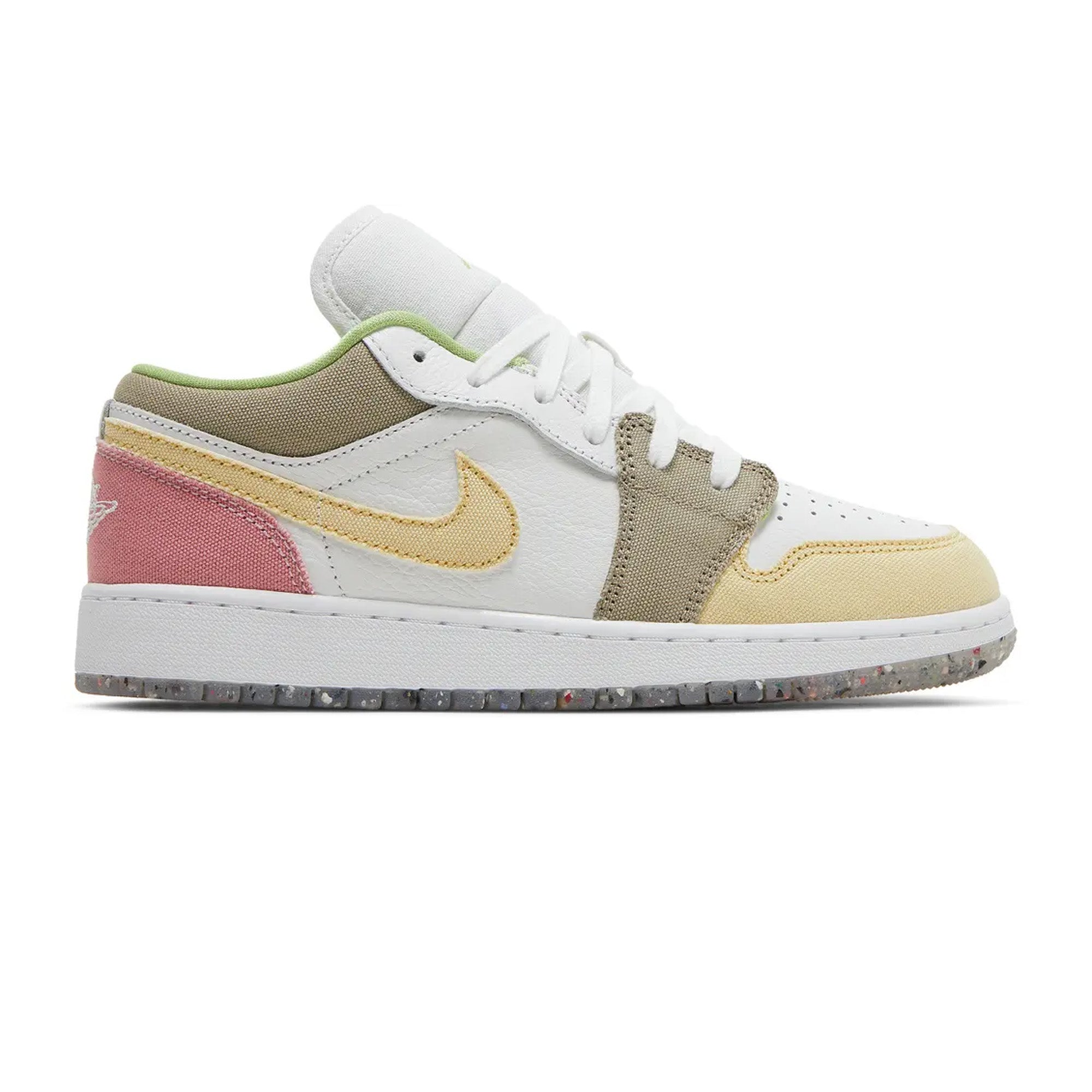 Air Jordan 1 Low 'Pastel Grind Vivid Green' GS Sneakers for Women & Girls (2021) - Perfect for Casual Wear, Street Style & Sneaker Collection