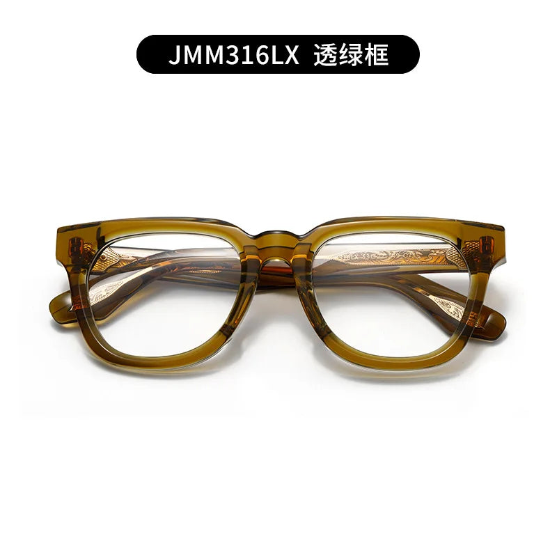 Aror Unisex Full Rim Square Thick Acetate Eyeglasses 842316 - Stylish & Durable Glasses for Men & Women - Perfect for Reading, Work, and Everyday Fashion