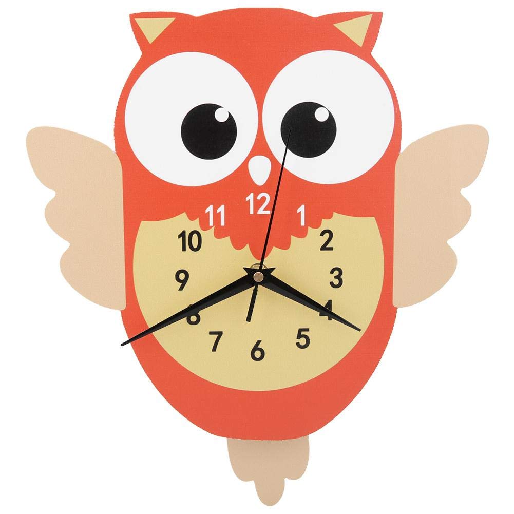 Modern Cute Cartoon Animal Shape Pendulum Wall Clock - DIY Decor for Kids Room, Bedroom, Nursery, Living Room, Office Wall Decor