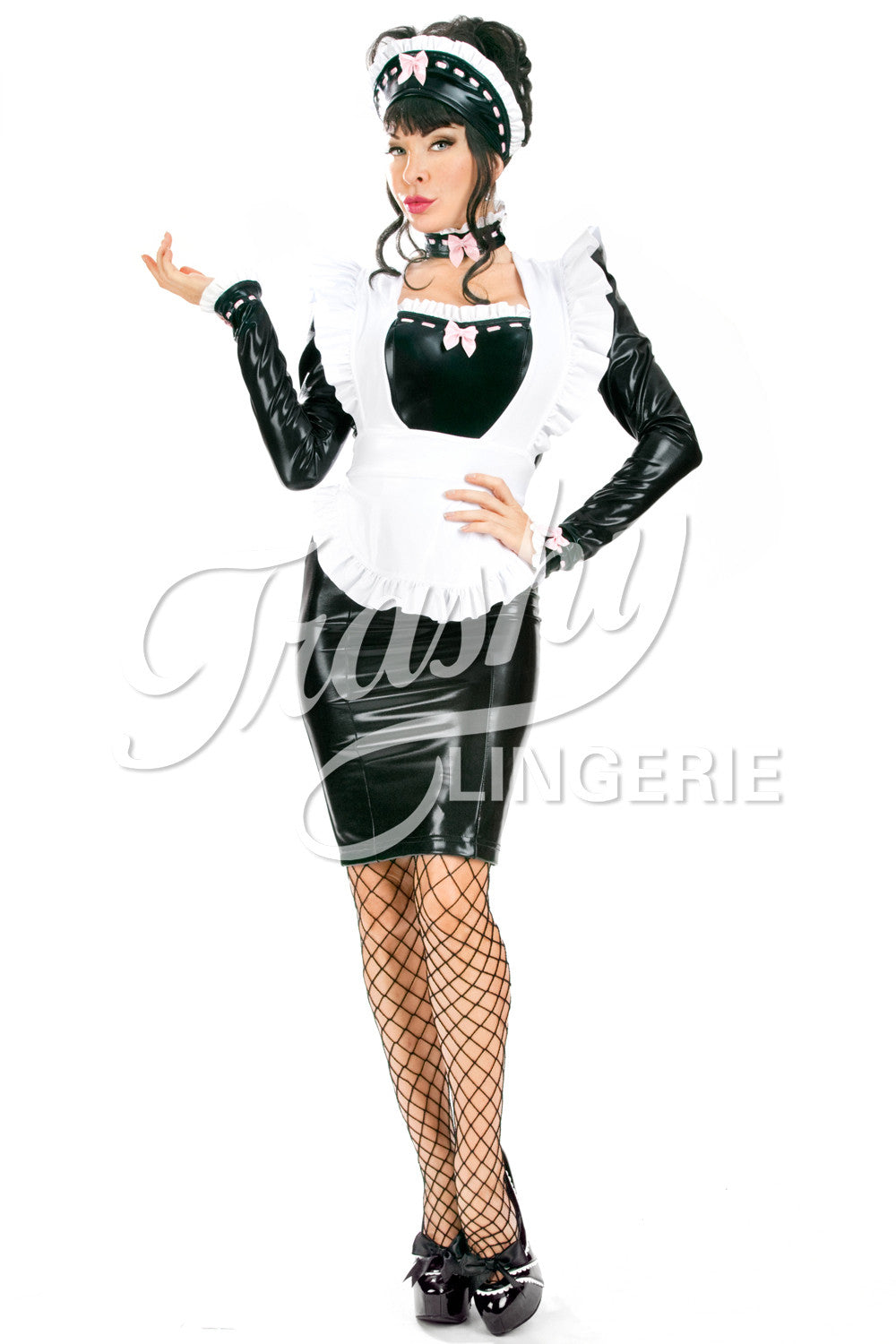 Elegant LMS Maid Dress with Adjustable Apron - Perfect for Cosplay, Halloween Costumes, and Role-Playing Events