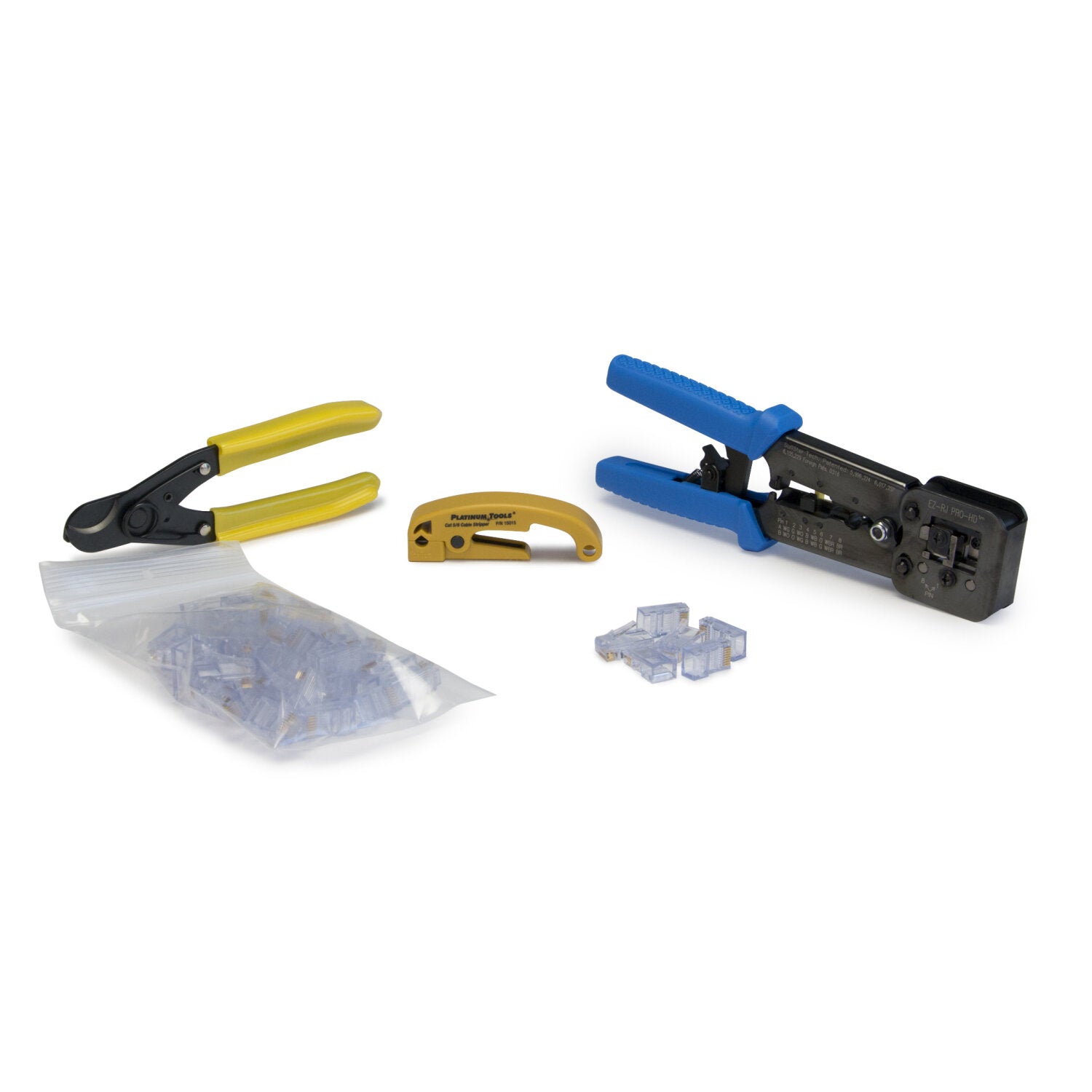 Platinum Tools 100016 EZ RJPRO HD Convenience Pack Kit - Professional Network Cable Crimping Tool Set for Ethernet, Cat5, Cat6 Installation - Perfect for IT Technicians, Network Engineers & DIY Home Networking Projects