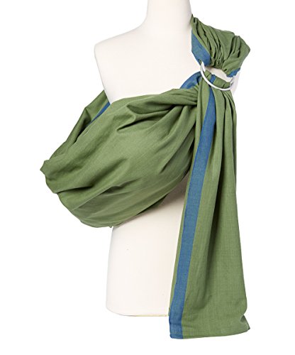 Soft Cotton Baby Wrap Carrier Sling for Infants & Toddlers 8-35 lbs - Adjustable Ring Sling for Hands-Free Babywearing - Perfect Nursing Cover & Baby Shower Gift for New Parents (Fern Green) - Ideal for Errands, Walks & Bonding Time
