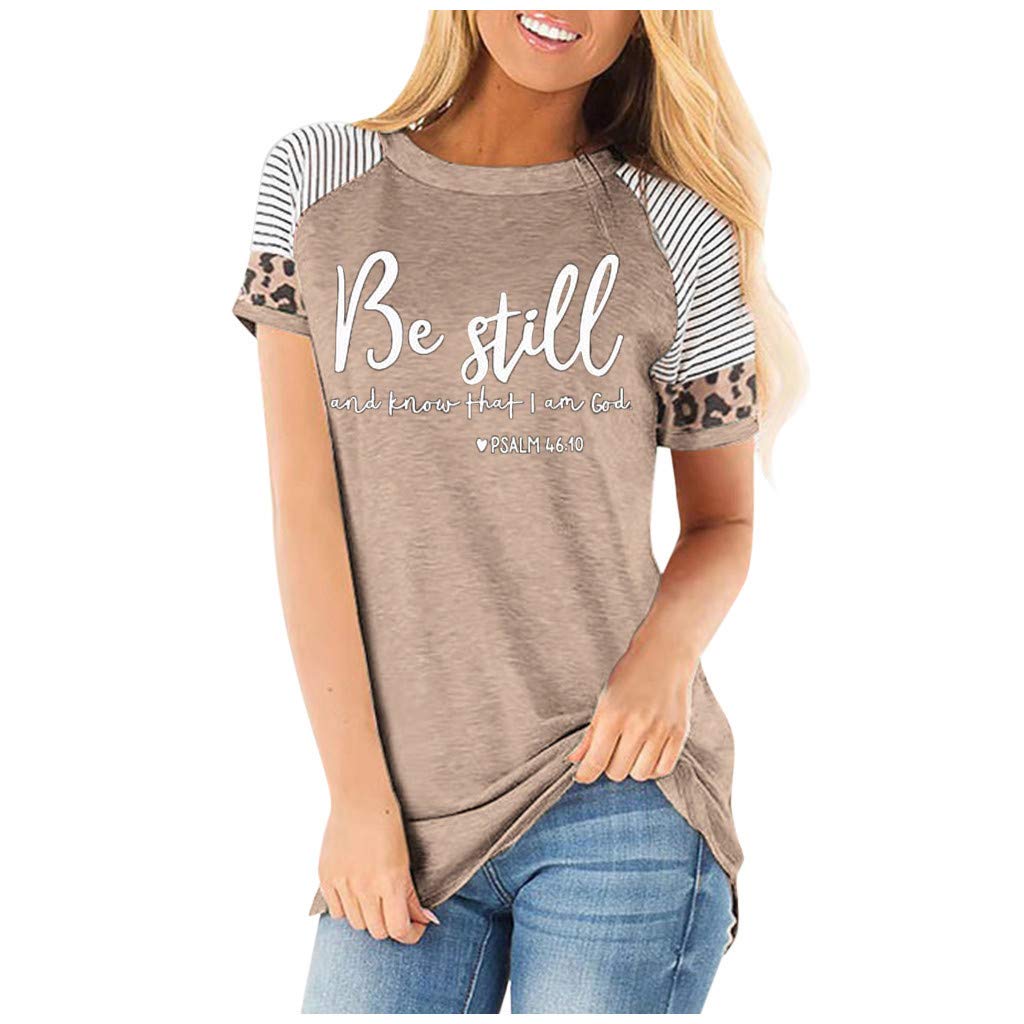 Lozeny Women's Patchwork T-Shirt | Leopard Print & Letter Graphic Short Sleeve Pullover Blouse | Summer Casual Top for Streetwear, Vacation & Daily Outfits