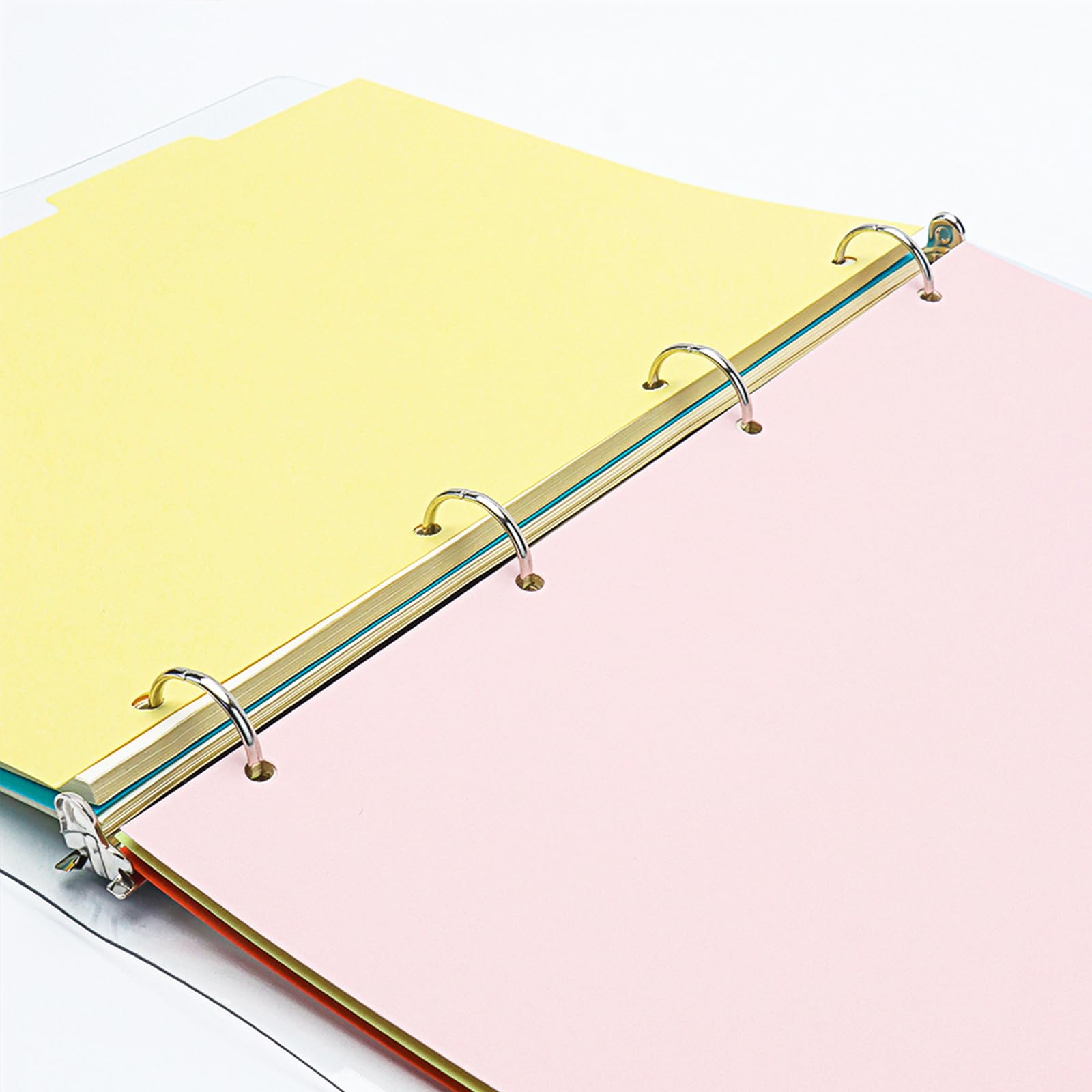Clear A4 Binder with 4 Silver Rings - Refillable Soft PVC Loose Leaf Folder, Budget Notebook Organizer for School, Office & Home Use - Durable Shell Protector & Accessory Supplies (A4 Size)