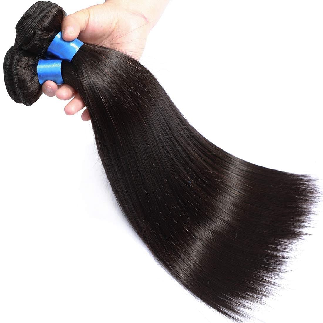 Virgin Brazilian Straight Hair Extensions 3 Bundles - Unprocessed 100% Human Hair Natural Black (14 16 18 Inch) for Smooth Blending & Everyday Styling | Perfect for Weaves, Ponytails & Volume Boosting
