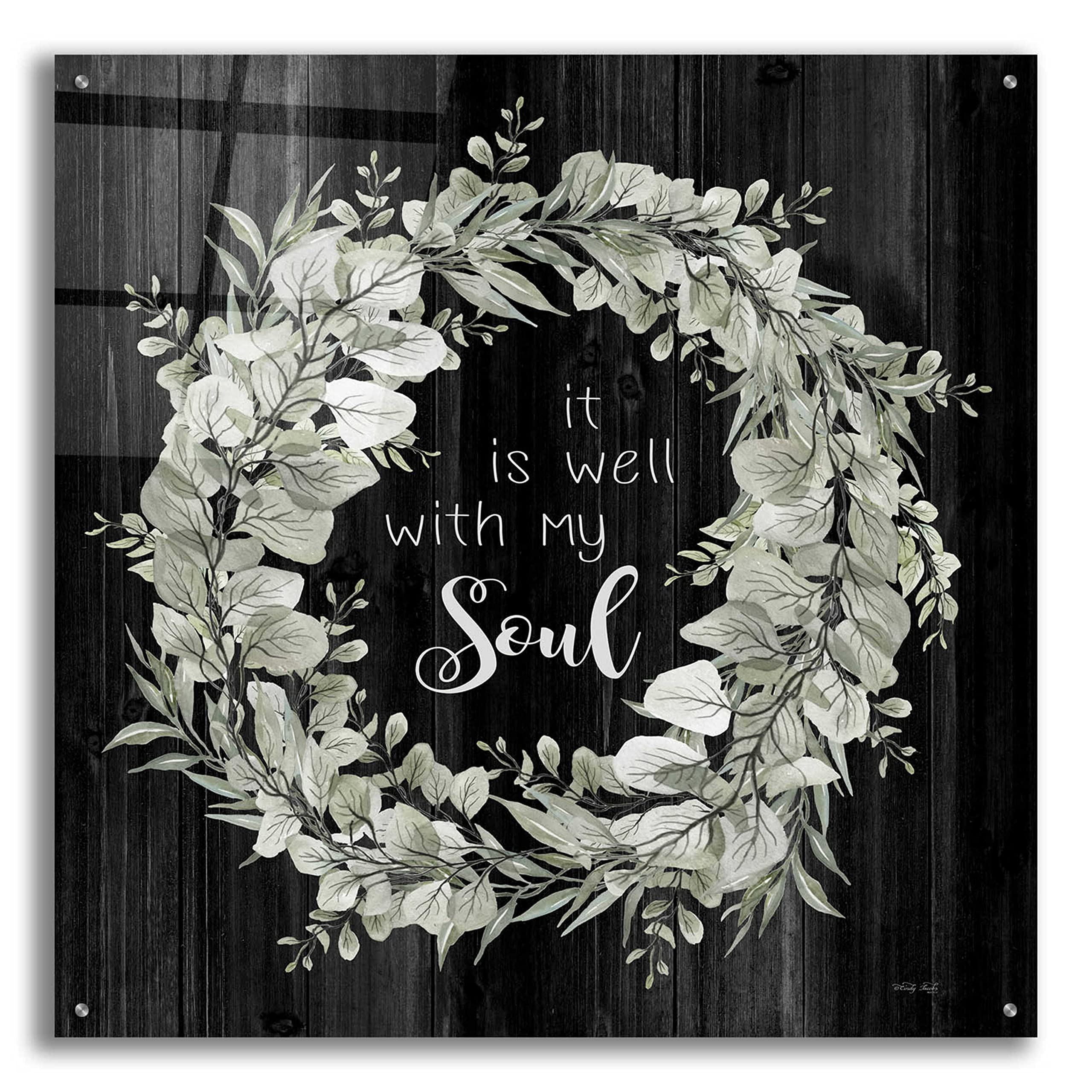 Epic 'It is Well with My Soul' Christian Wall Art by Cindy Jacobs - 36x36 Inch Acrylic Glass Canvas Painting - Perfect for Home Decor, Church, or Office Inspiration
