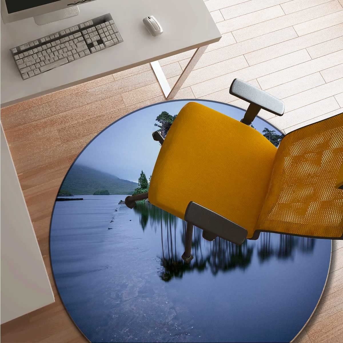 Premium Sea Island Gaming Chair Mat - 47 Inch Office Chair Mat for High Pile Carpet, Desk Mat Protector for Hard Floors, Gaming & Workstation Accessories - Perfect for Home Office, Gaming Setup & Computer Workstations