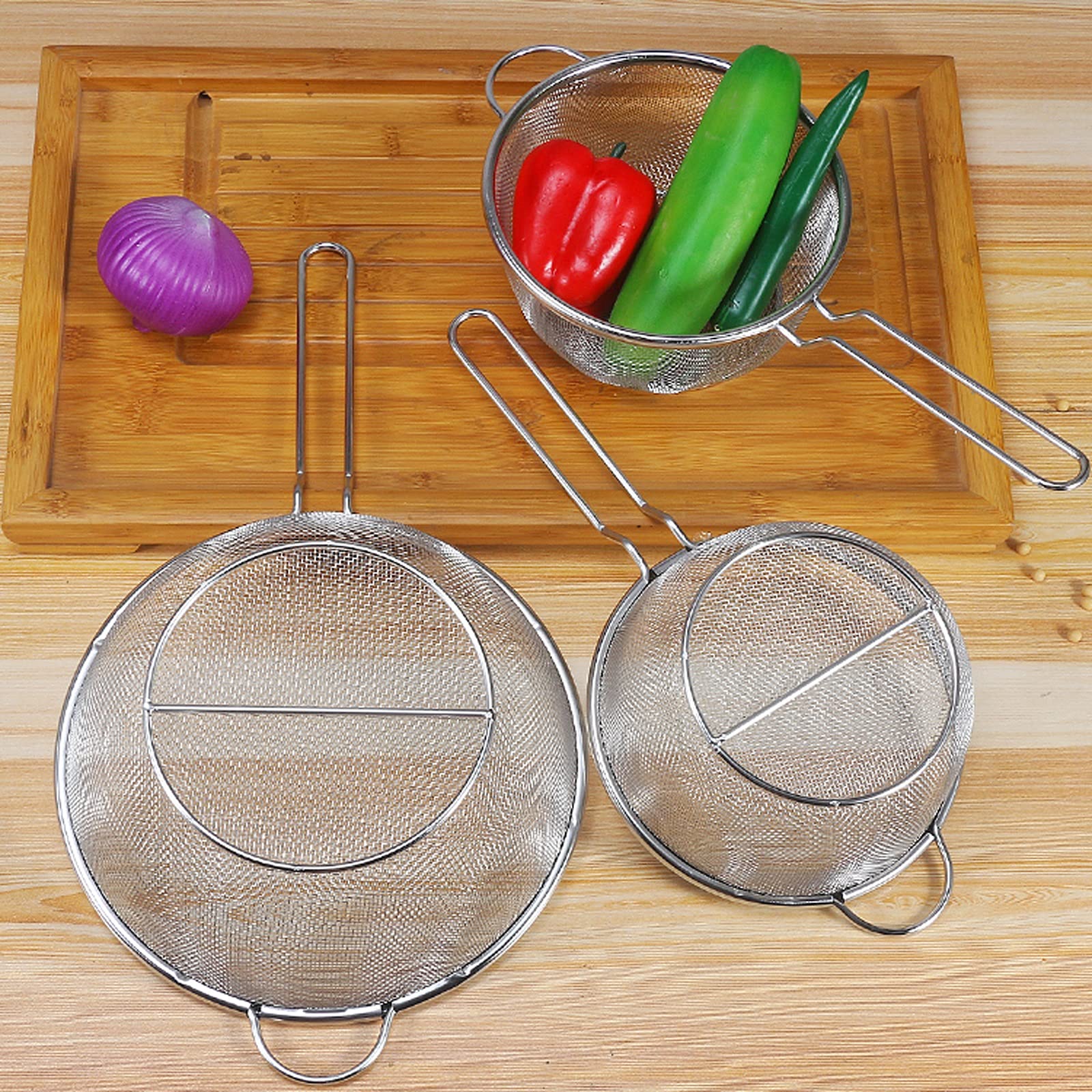Stainless Steel French Fries Basket & Tortilla Fry Basket - Round & Square Deep Fry Basket for Home, Hotel, Restaurant - Perfect for Frying Chips, Onion Rings, Chicken Wings & More