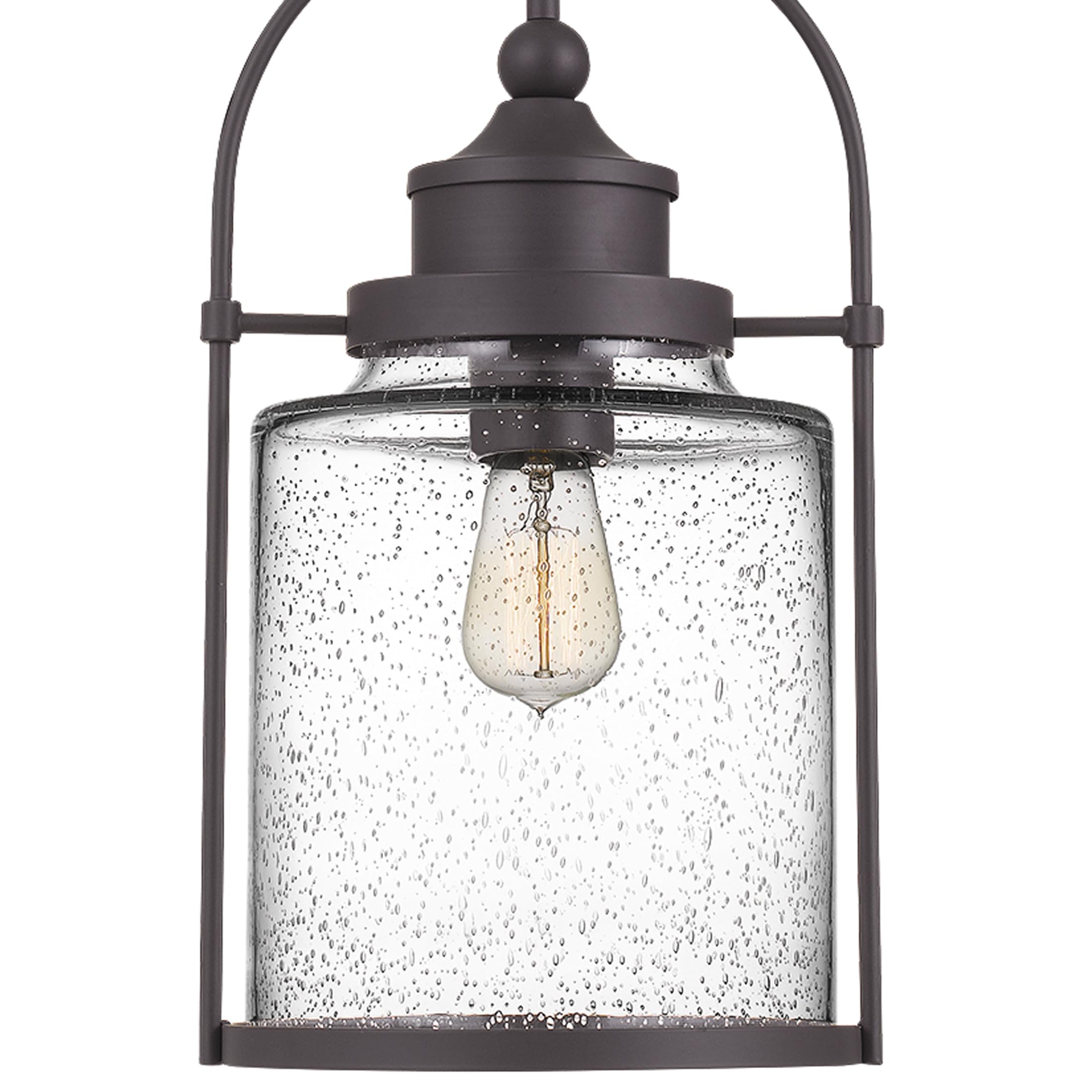 Quoizel Payson Mini Pendant Light - 10 Inch Western Bronze with Clear Seeded Glass - 1-Light Ceiling Fixture (Max 59