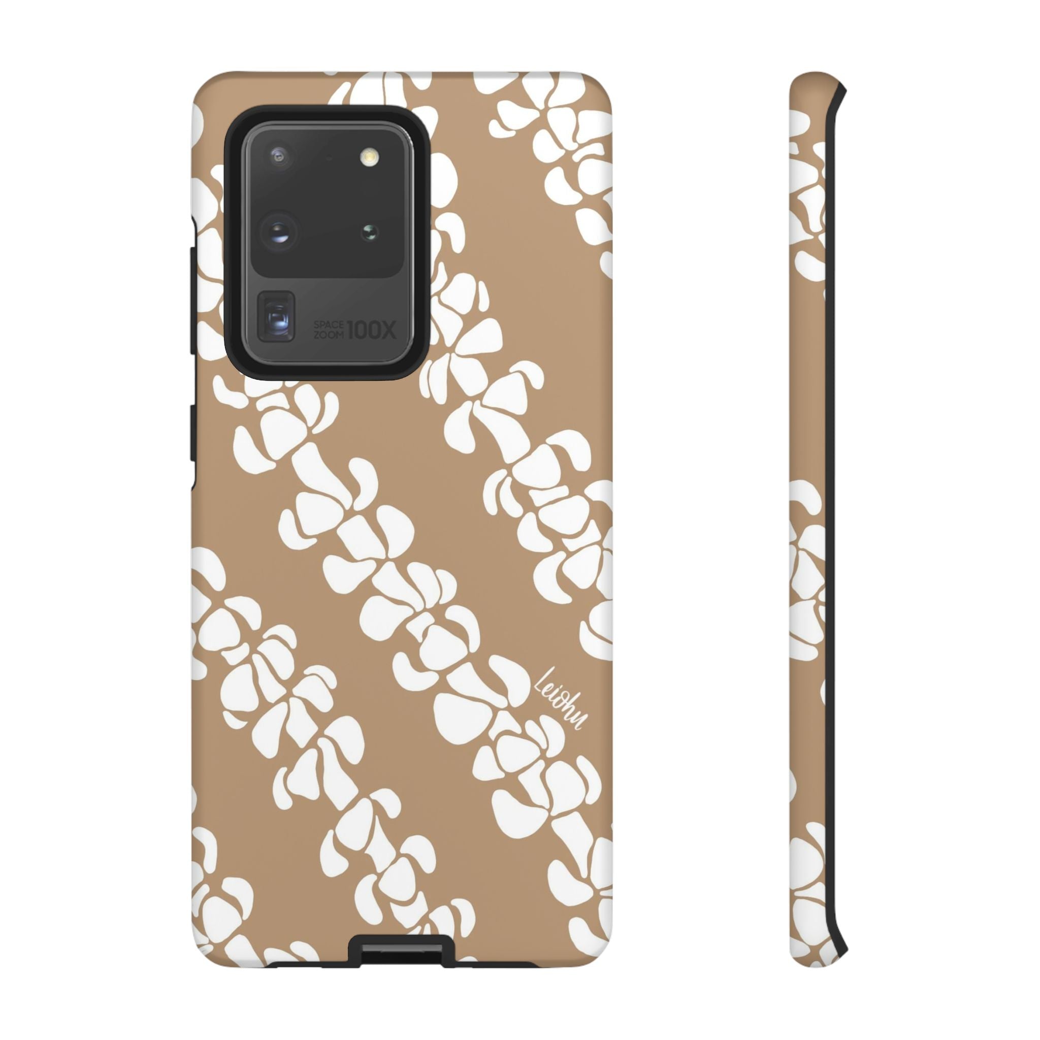 Premium Puakenikeni Tan Leather Case for Samsung Galaxy - Durable Protection with Stylish Design for Everyday Use