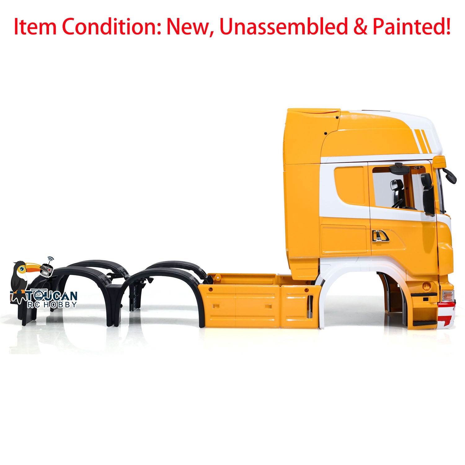 1/14 Scale R620 High Roof Plastic RC Truck Cabin Shell for 6x6 & 6x4 Remote Control Tractor - Unassembled & Painted - Perfect for RC Car Enthusiasts & DIY Model Builders