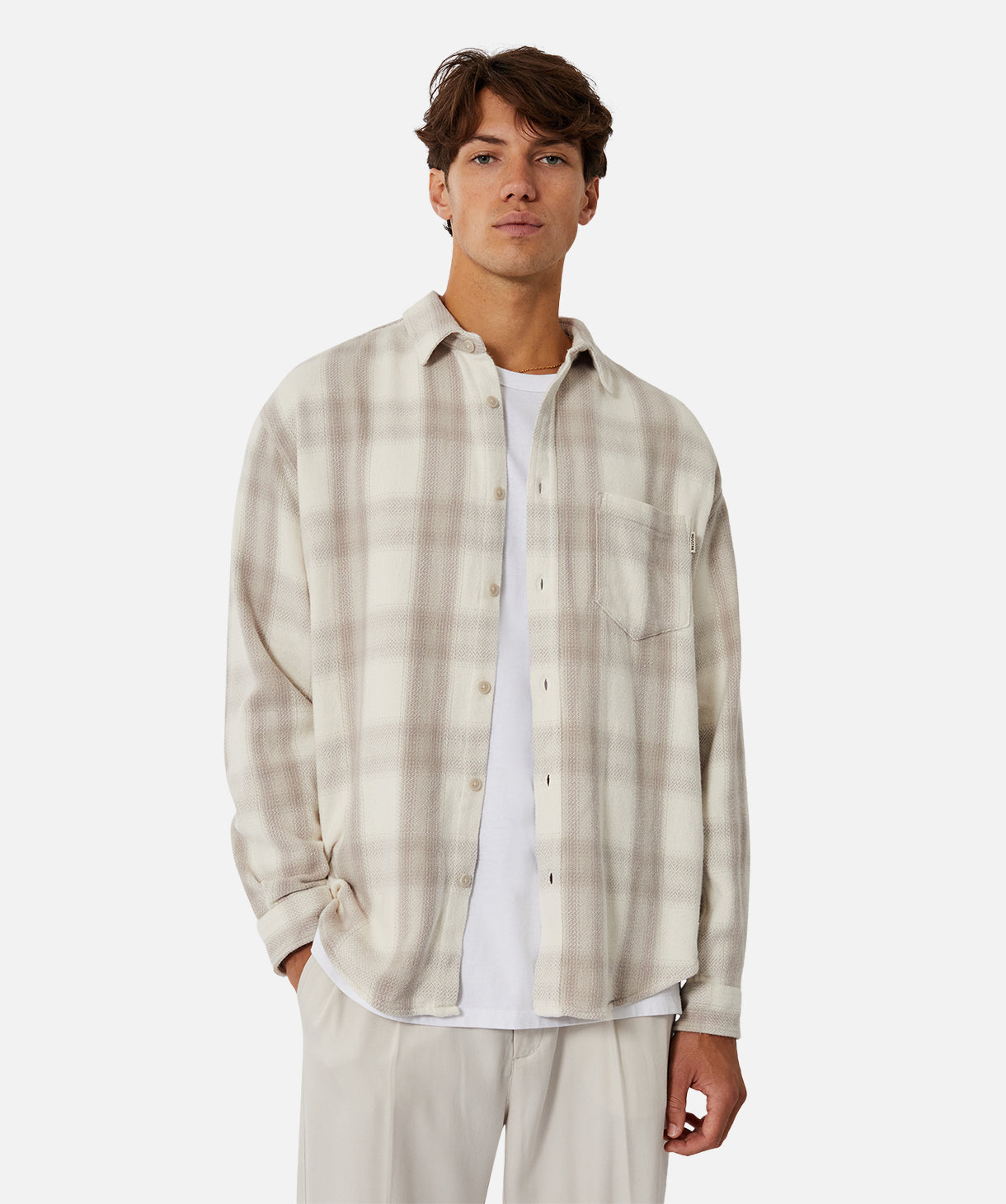 Chalbils Premium Cotton Shirt for Men - Soft Cream Grey Button-Up Casual & Business Wear | Perfect for Office, Date Night & Outdoor Events
