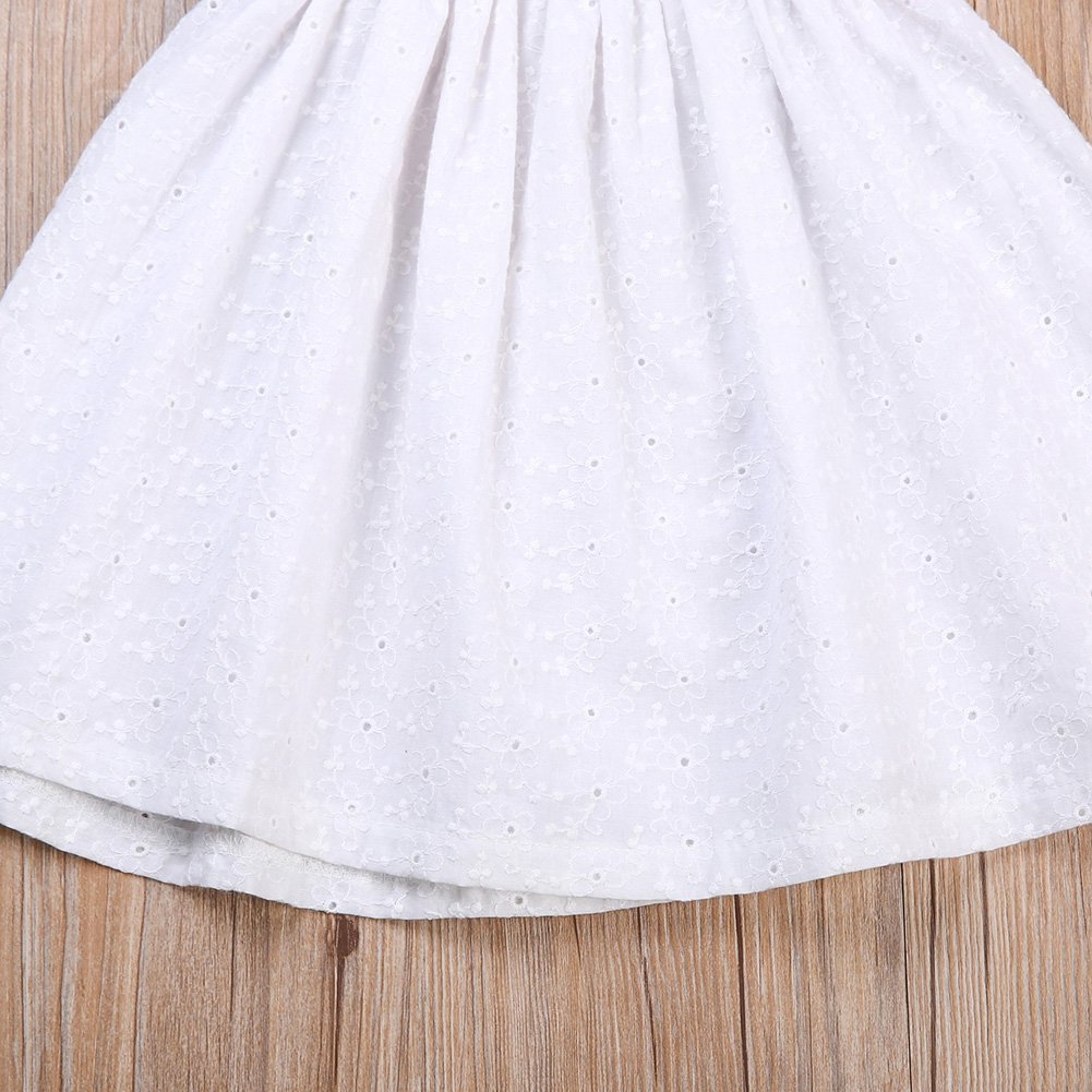 Toddler Girls' Off-Shoulder Lace Ruffle Mini Dress - White Summer Baby Dress for Photoshoots, Parties & Beach Outings