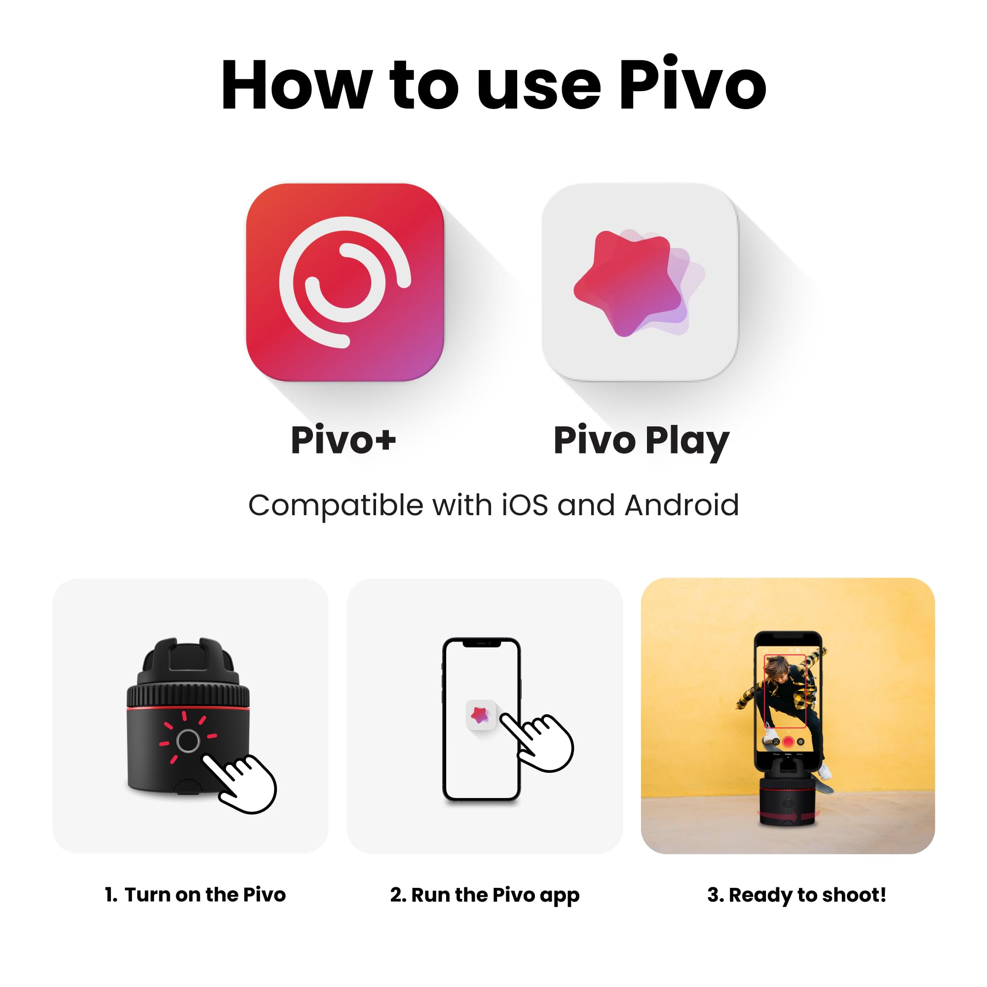 Pivo Pod Classic Auto Tracking Phone Holder - 360° Rotating Smart Mount with Face & Body Tracking for Content Creators | Includes Remote Control & Travel Case | Perfect for Vlogging, Live Streaming & Video Calls