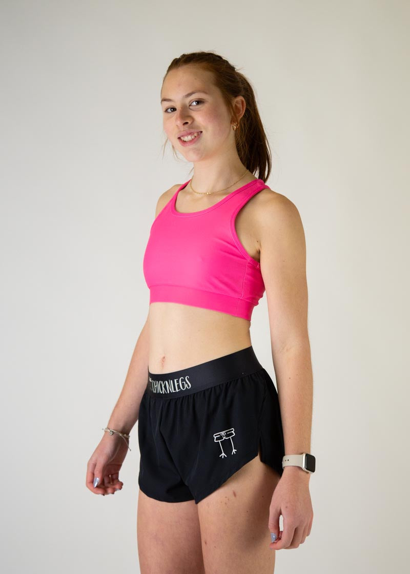 Neon Pink High Support Sports Bra for Women - Breathable Workout Top for Running, Yoga & Gym - Trendy Activewear for Fitness Enthusiasts