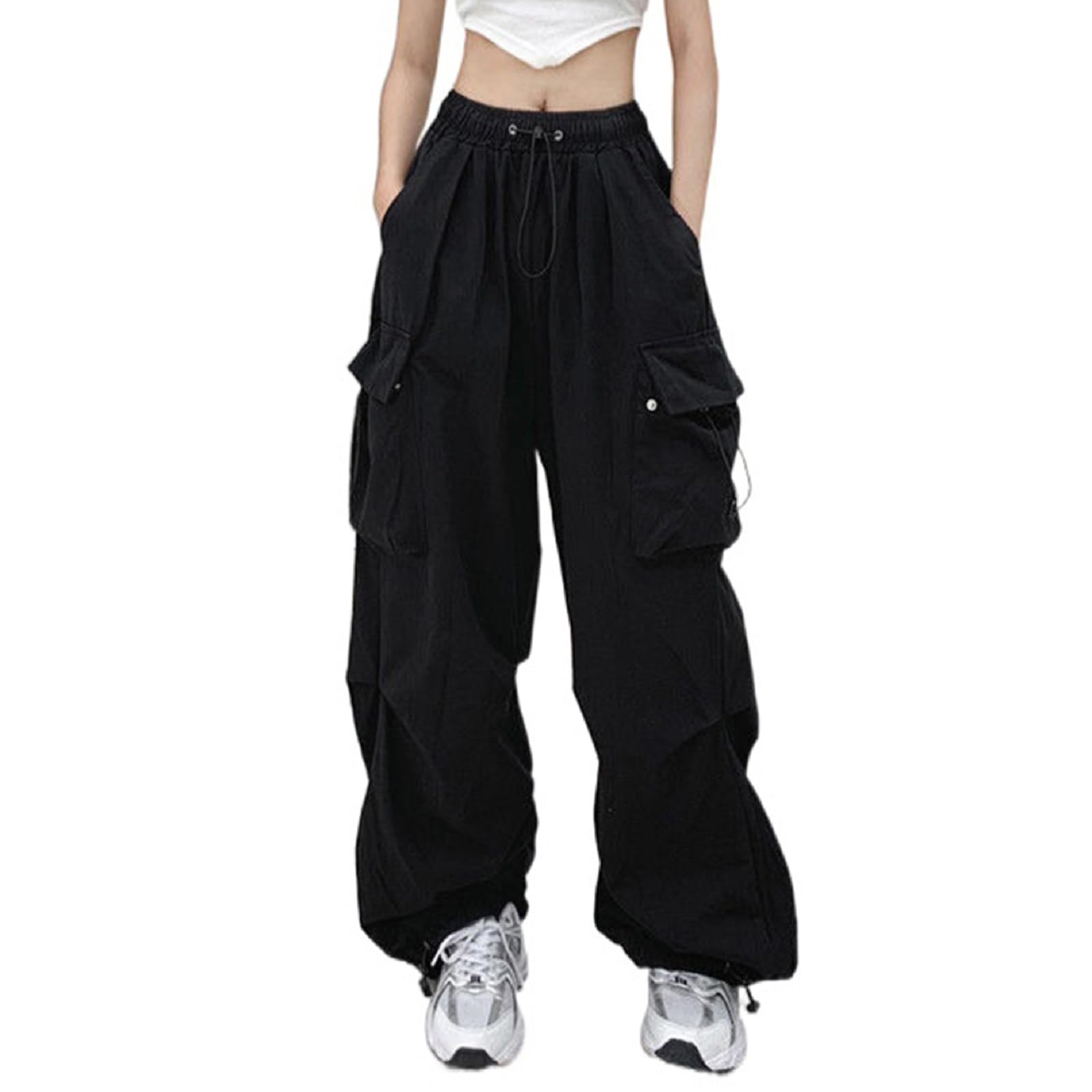 Women's Baggy Cargo Pants with Pockets - Y2K High Waist Hip Hop Loose Joggers, Casual Streetwear Sweatpants for Women | Perfect for Street Style, Hip Hop Fashion & Everyday Comfort