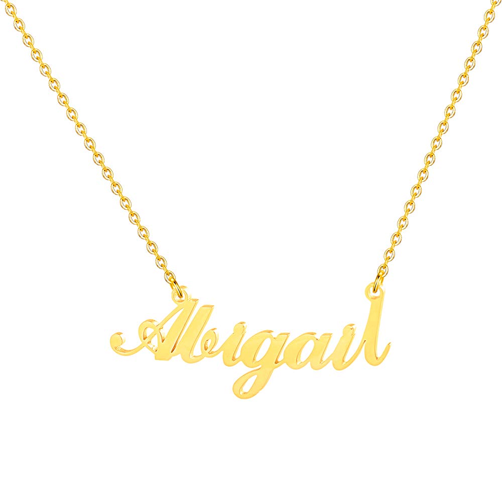 Custom Name Necklace Personalized - 18K Gold Plated Monogram Necklace for Women, Girls, Teens & Kids | Elegant Jewelry Gift for Birthday, Anniversary & Valentine's Day