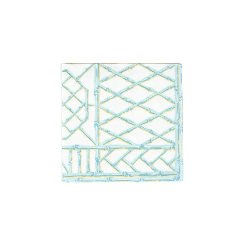 Eco-Friendly Bamboo Cocktail Napkins - Robin's Egg Blue Linen Paper Napkins for Parties, Weddings & Home Decor
