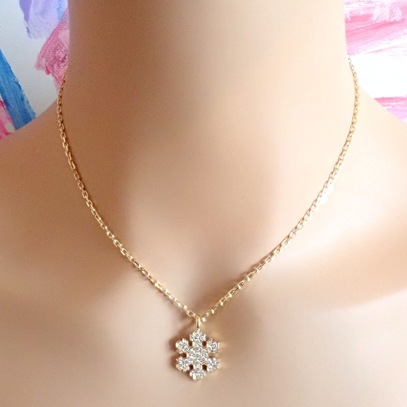Bulgari Bvlgari Fiocco De Neve Snowflake 18k Gold Diamond Pendant Necklace - Luxury Italian Jewelry for Women, Perfect for Christmas Gifts & Special Occasions