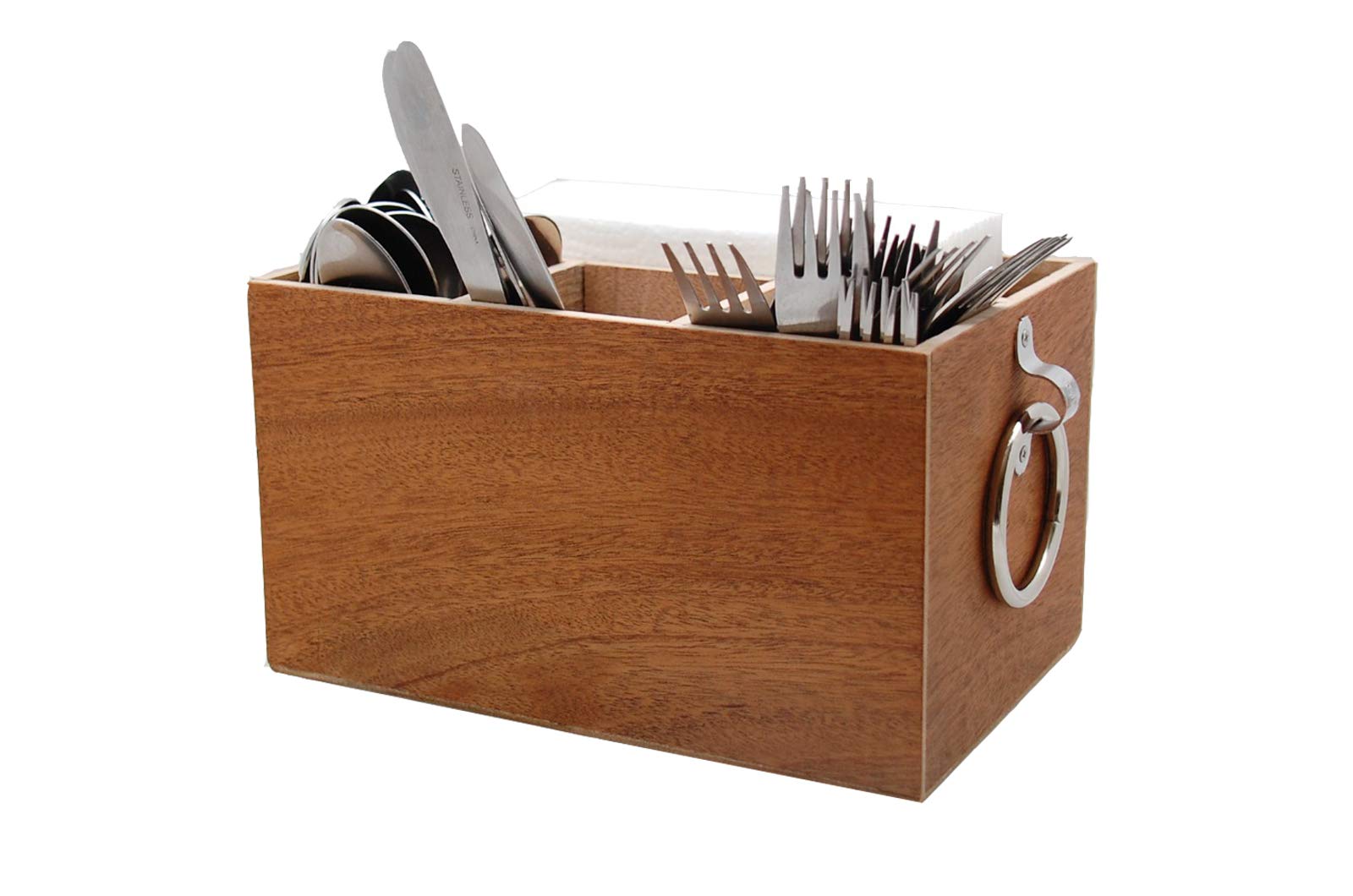 Stainless Steel Kitchen Utensil Holder & Silverware Caddy - Portable Picnic Organizer with Personalization Option - Perfect for Kitchen Decor, Grandmother's Gift, and Outdoor Dining Accessories