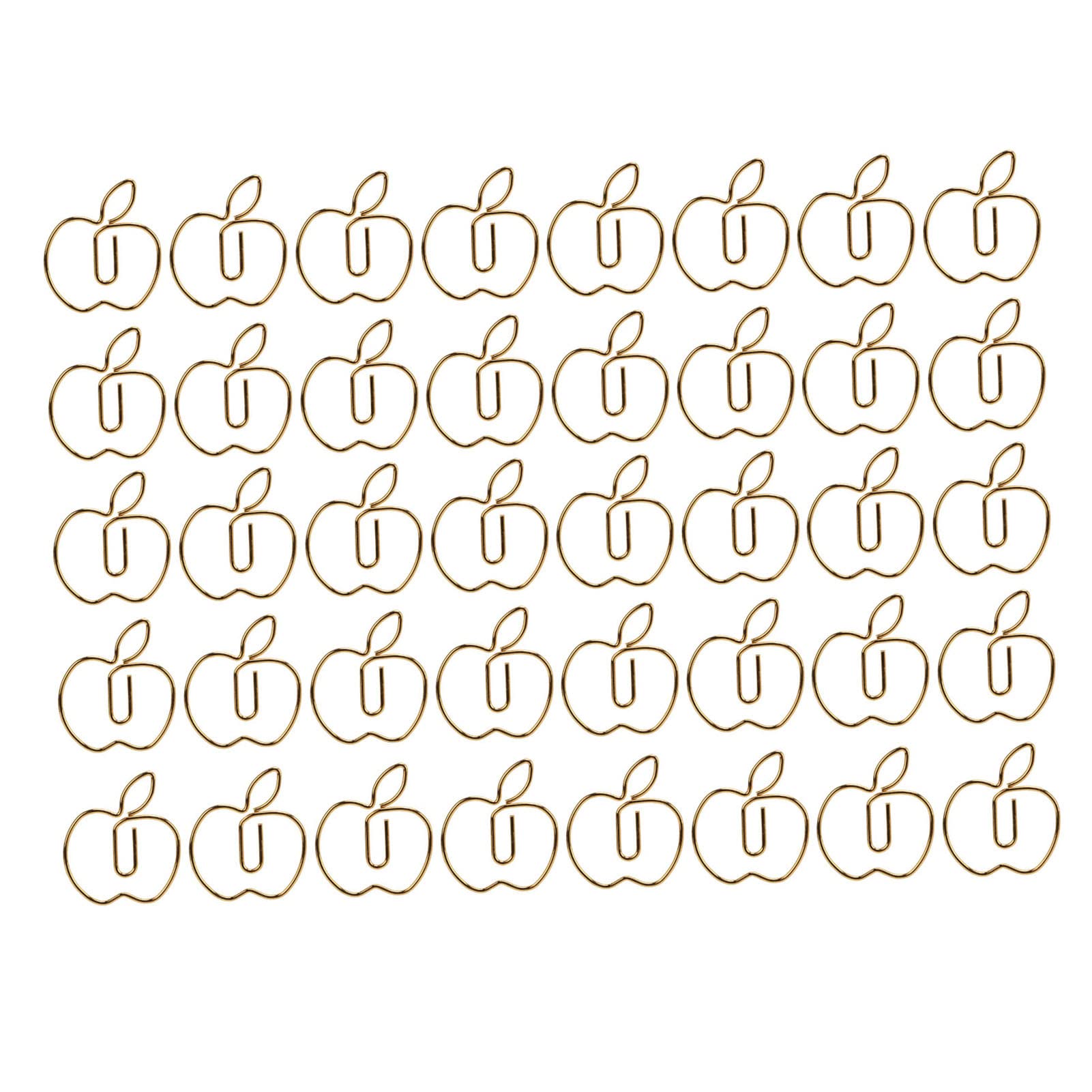Colorful 40-Piece Apple-Shaped Paper Clips Set - Large Decorative Office Supplies for School, Home & Office Organization - Perfect for Notebooks, Documents and Bulletin Boards