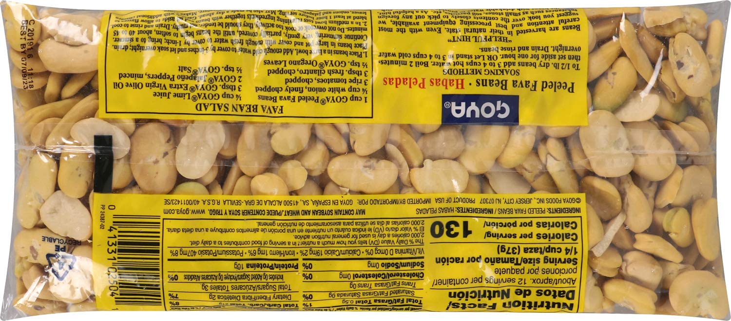 Goya Foods Peeled Fava Beans, Dry, 16 Ounce (Pack of 24) | Premium Dried Broad Beans for Cooking | Perfect for Stews, Salads & Mediterranean Recipes