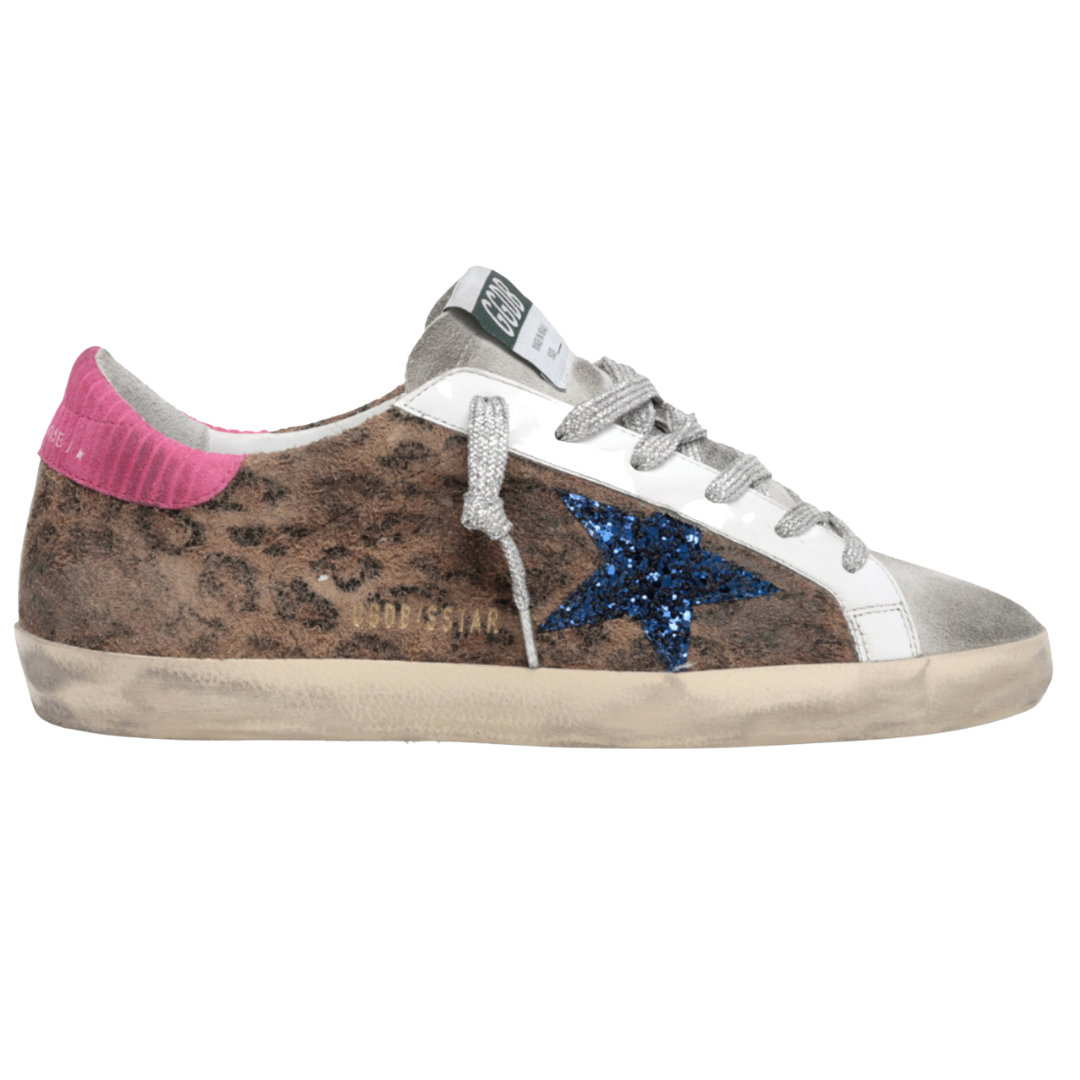 Adidas Suede Leopard Print Superstar Sneakers with Pink Laces - Women's Fashion Casual Shoes for Streetwear & Daily Outfits