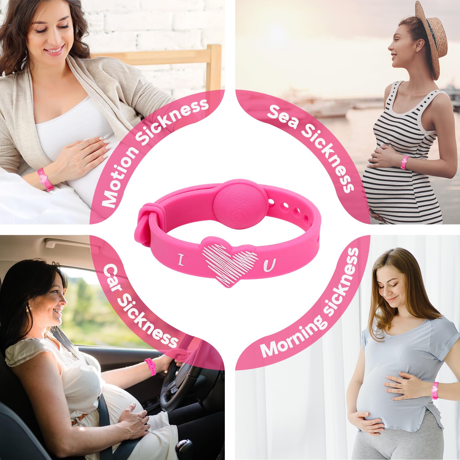 MEIYYJ Acupressure Wristbands for Nausea Relief – Adjustable Motion Sickness Bands for Pregnant Women & Adults – Sea, Car & Air Travel – Morning Sickness & Vertigo Solution