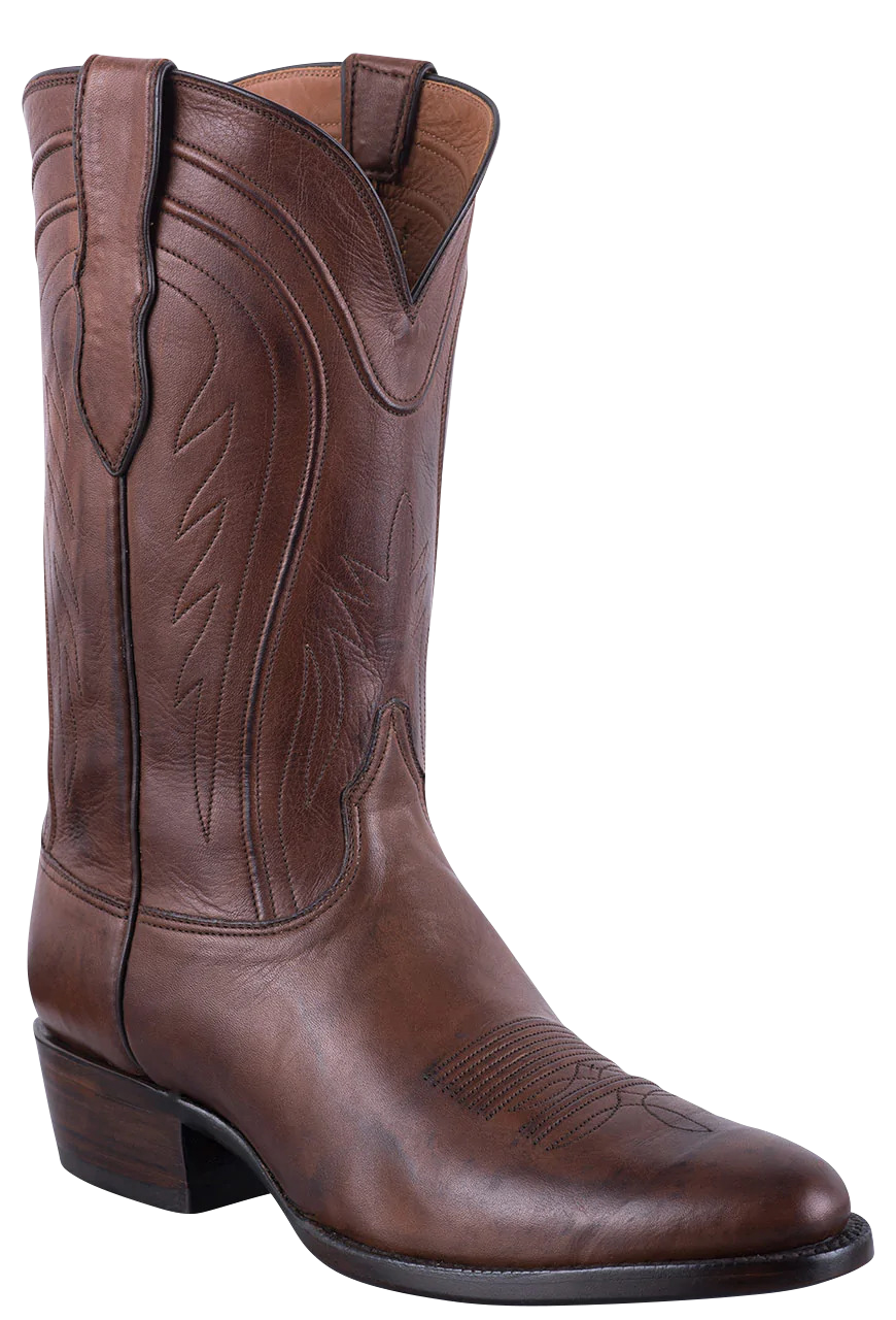Black Jack Exclusive Ranch Hand Cowboy Boots - Burnished Brown Leather Western Boots for Men | Durable & Comfortable for Riding, Work & Outdoor Activities