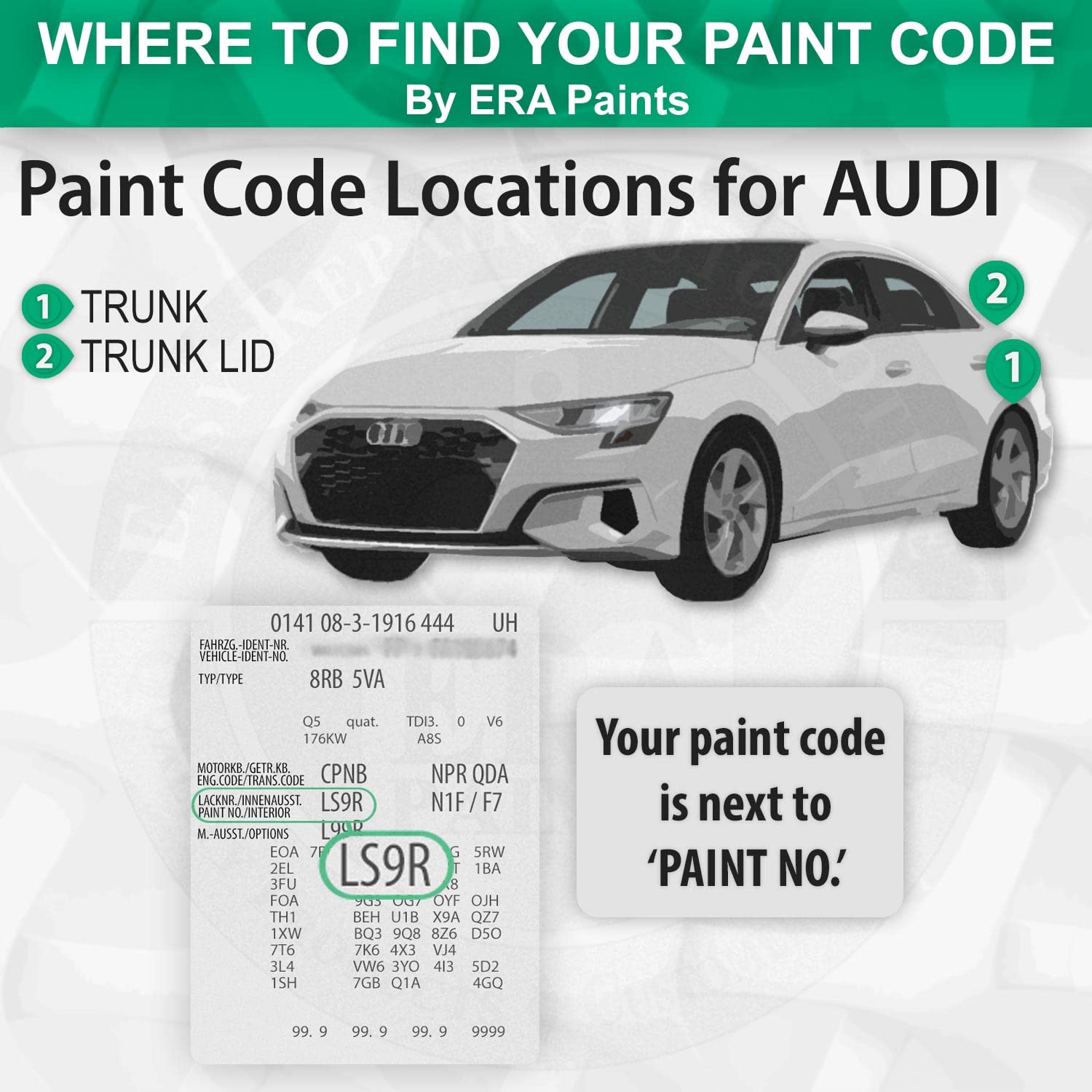 ERA Paints LY4W/1M Silver Violet Metallic Touch Up Paint Spray Kit - Exact Color Match for Audi Cars | Professional Automotive Scratch Repair for Doors, Bumpers & Fenders